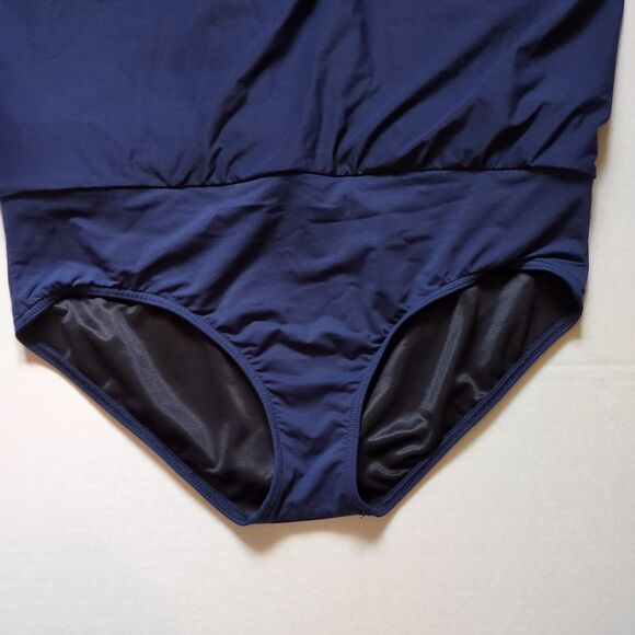 Lands' End Womens 14 Navy Blue Swim Skirt Suit Bottom Lined Built In Brief Beach - Picture 6 of 8
